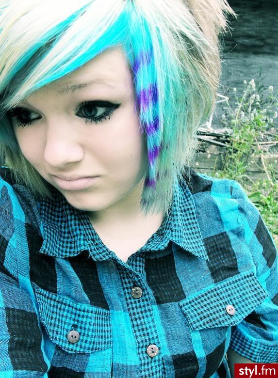 Kolorowe EMO Alternatywne Krótkie Fryzury