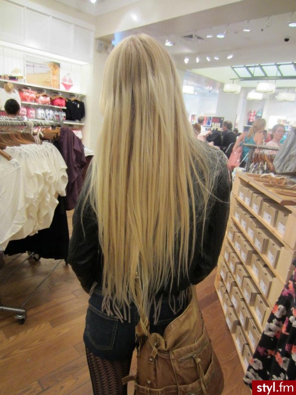 Blond Rozpuszczone Proste Na co dzień Długie Fryzury