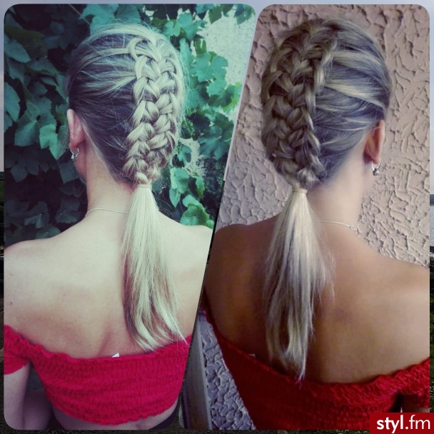 Blond Warkocze Proste Na co dzień Długie Fryzury