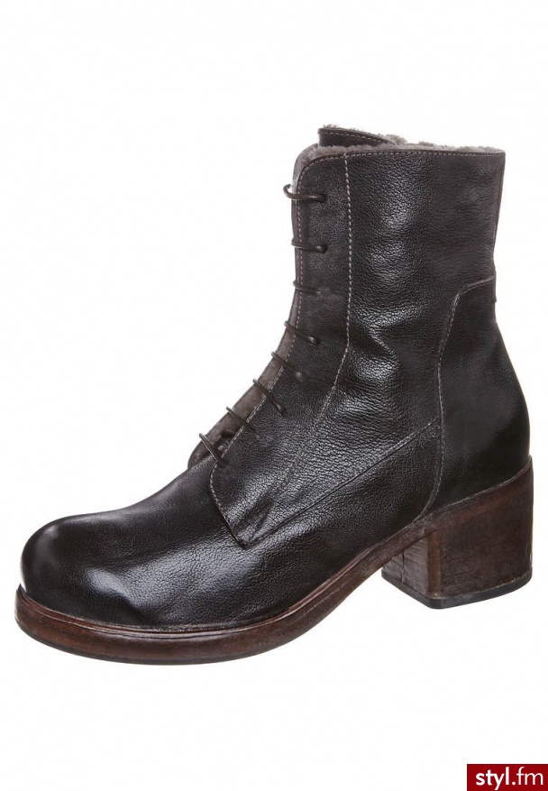 Moma Botki sznurowane brązowy (90302M) - Botki Buty Moda