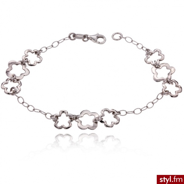 Dandelio  Srebrna Bransoletka Trzy Kwiatki NCL-BRA-0020 - Bransoletki Biżuteria Moda