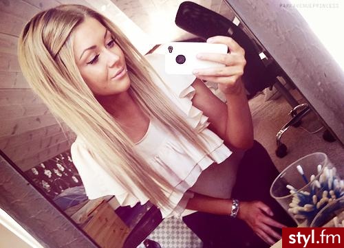 Blond Rozpuszczone Proste Na co dzień Długie Fryzury