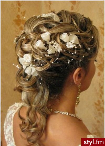 Blond Upięcie Kręcone Ślubne Długie Fryzury