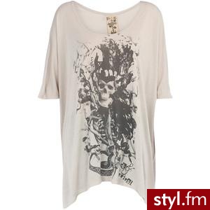 Cream pentagon skull tee - Dorothy Perkins - Polyvore. Pobrano ze strony: http://www.polyvore.com/cream_pentagon_skull_tee/thing?id=24054633 - Pozostałe Ciuchy Moda