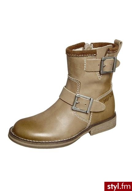 Hip Botki beżowy Zimowe - Botki Buty Moda