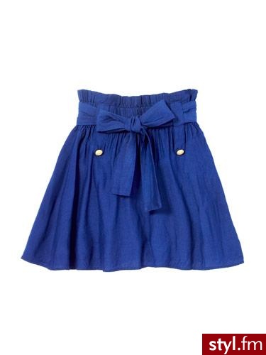 Niesamowita spódniczka w kolorze indygo z kokardką wiązaną w talli - Krisa 150$ - Pozostałe Ciuchy Moda