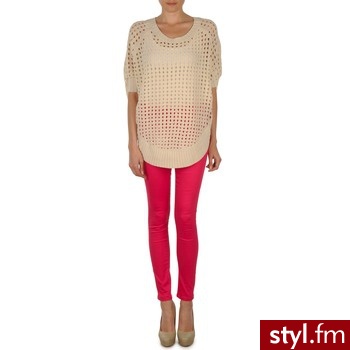 Vero Moda Legginsy i Rajstopy WONDER NW JEGGING RASBERRY NOOS Raspberry - Leginsy Spodnie Moda