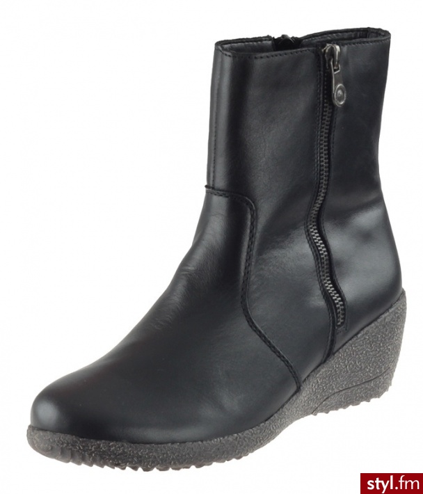 Rieker Botki Y0353 Czarne - Botki Buty Moda