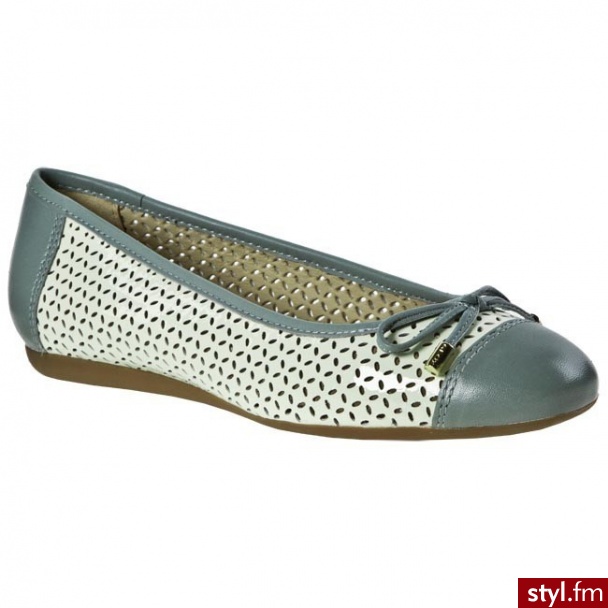 Geox Baleriny D Lola E D32M4E 06685 C1409 Beżowy/zielony - Balerinki Buty Moda