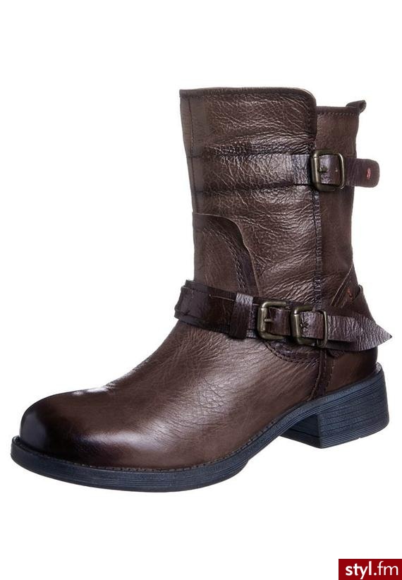 Pier One Botki kowbojki i motocyklowe brązowy - Pozostałe Buty Moda