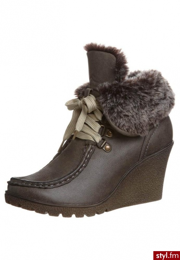 Anna Field Botki sznurowane szary - Botki Buty Moda