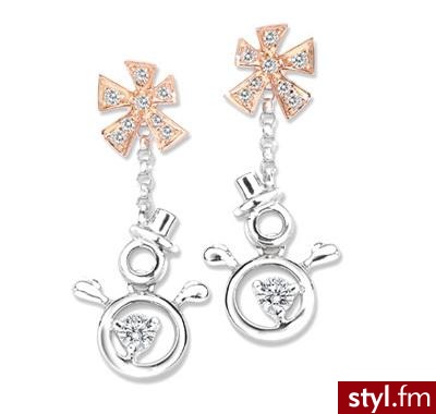 kolczyki bałwanki wykonane z 18K białego złota oraz diamentów od MaBelleLife - 338$ - Pozostałe Dodatki Moda