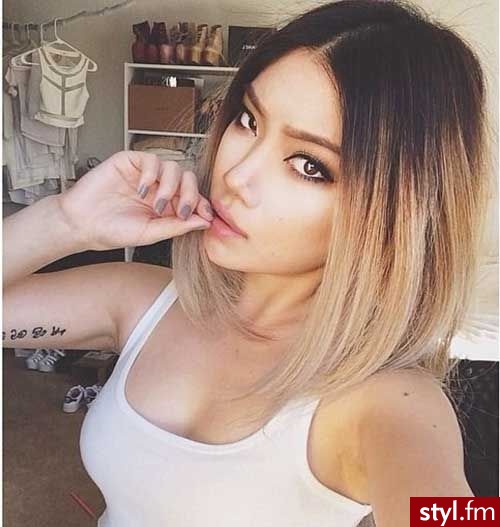 Blond Rozpuszczone Proste Na co dzień Średnie Fryzury