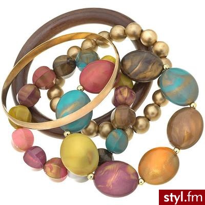 Marble Bead and Bangle Set - Dorothy Perkins - Polyvore. Pobrano ze strony: http://www.polyvore.com/marble_bead_bangle_set/thing?id=7745410 - Pozostałe Dodatki Moda