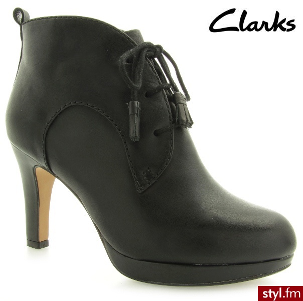 Clarks KENDRA APPLE BLACK LEATHER - Botki Buty Moda