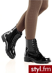 Bonprix Botki sznurowane czarny 960288_22149 - Botki Buty Moda