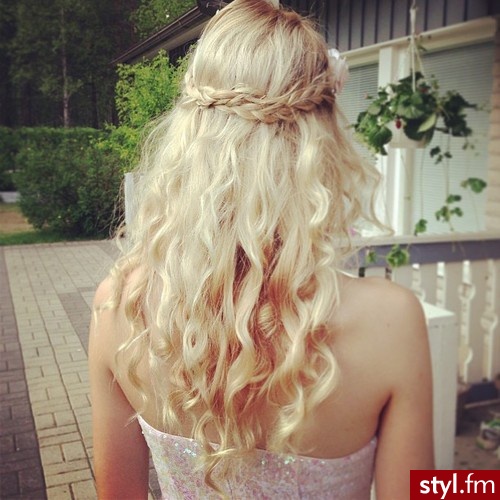 Blond Warkocze Kręcone Na co dzień Długie Fryzury