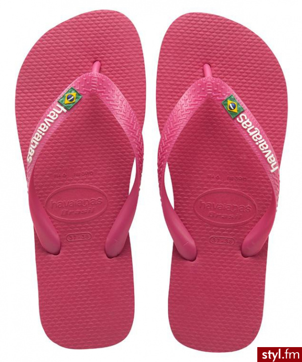 Havaianas JAPONKI BRASIL LOGO FUCHSIA - Klapki Buty Moda