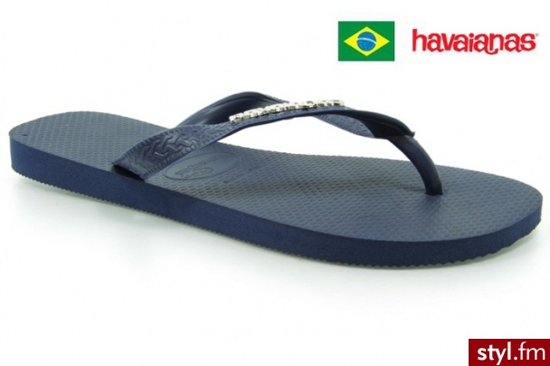 Havaianas LOGO METALLIC SILVER NAVY BLUE - Klapki Buty Moda