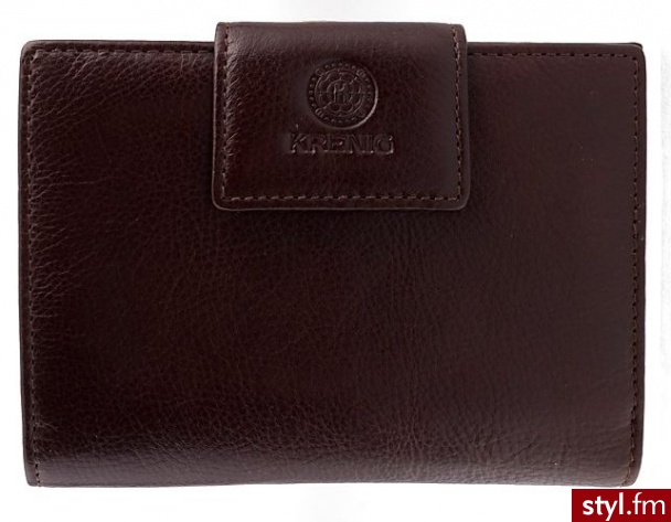 Krenig Portmonetka damska Classic 12013 brązowa brąz - Portfele i etui Dodatki Moda