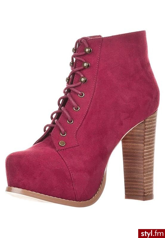 Even&Odd Botki na obcasie czerwony - Botki Buty Moda