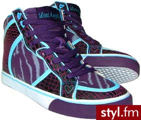 Lost Angels - \'Electric Glam\' Zebra Print High Top Trainer Boot - Pozostałe Buty Moda