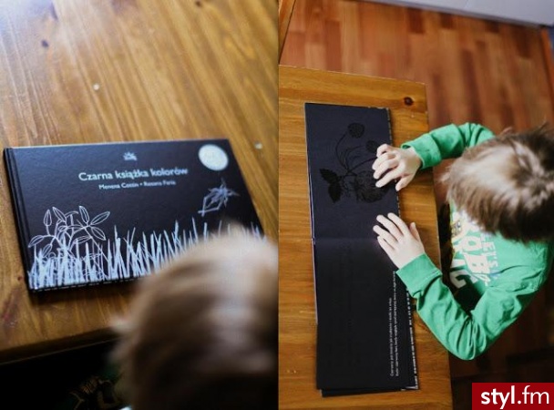 http://decomarta.blogspot.com/2012/10/czarna-ksiazka-kolorow-i-konkurs.html zabawa podczas czytania Czarnej Książki Kolorów - Dziecko