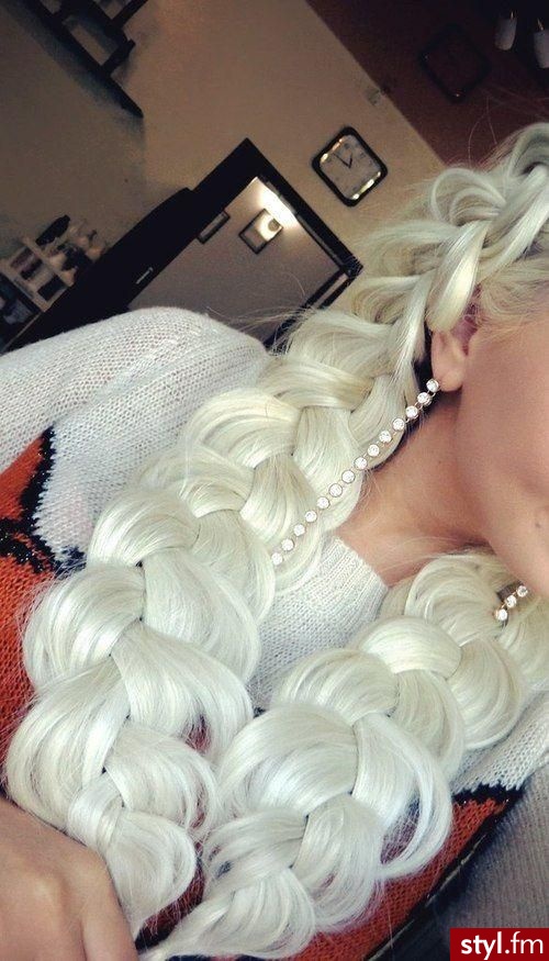 Blond Warkocze Proste Na co dzień Długie Fryzury