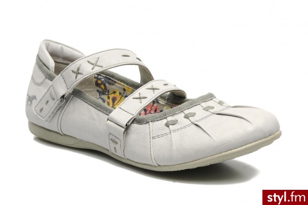 Mustang shoes Balerinki G2 Toile W (Szary) - Balerinki Buty Moda