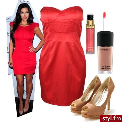 Ubierz się Jak Kim Kardashian. TAŃSZA WERSJA JEJ STROJU:
1.Sukienka - 13.50$
2.Buty - 142$
3.Błyszczyk Revlon - 6.99$
4.Lakier do paznokci MAC - 12$ - Styler
