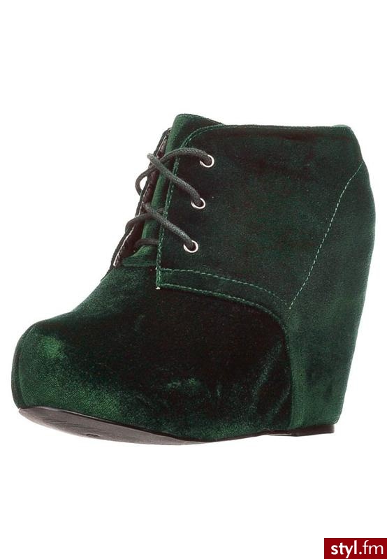 Even&Odd Botki na obcasie zielony - Botki Buty Moda