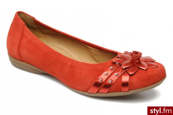 Gabor Balerinki FLORANIA (Czerwony) - Balerinki Buty Moda