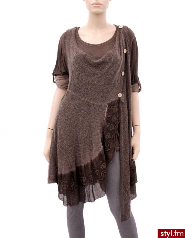 Unisono TUNIKA 36-6936 MORO - Tuniki Ciuchy Moda