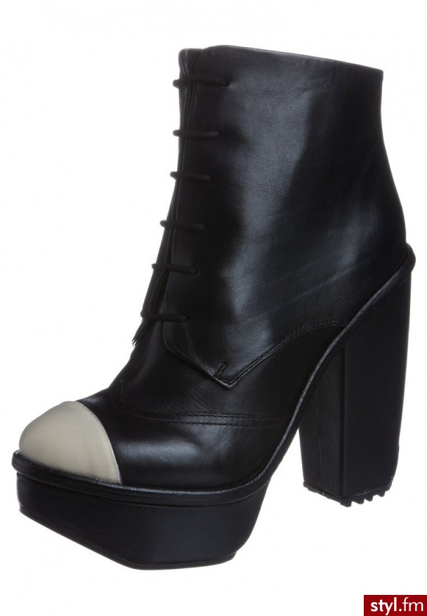 MIISTA MIA Botki sznurowane czarny - Botki Buty Moda