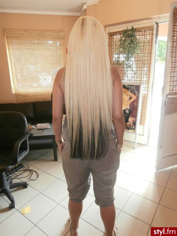 Blond Rozpuszczone Proste Na co dzień Długie Fryzury
