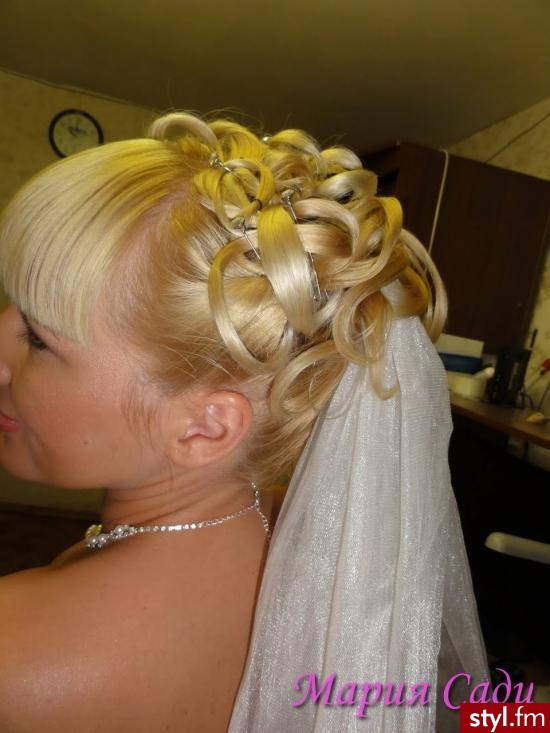 Blond Kok Proste Ślubne Długie Fryzury