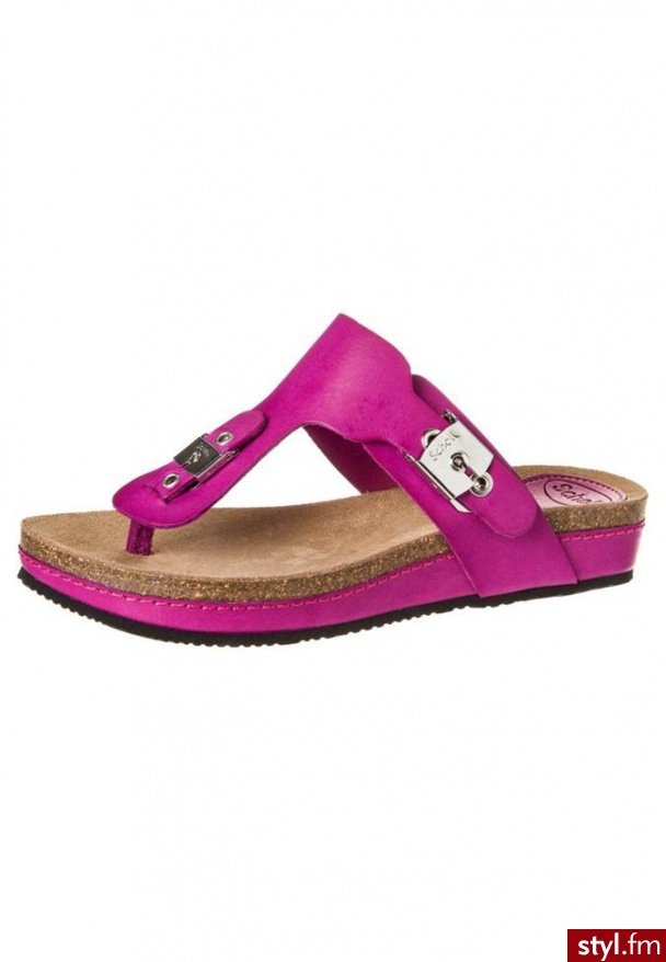 Scholl MIVIE Klapki różowy - Klapki Buty Moda