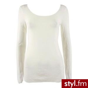 White Long Sleeve Scoop Neck Top - Mesop - Polyvore. Pobrano ze strony: http://www.polyvore.com/cgi/thing?id=30392048 - Pozostałe Ciuchy Moda