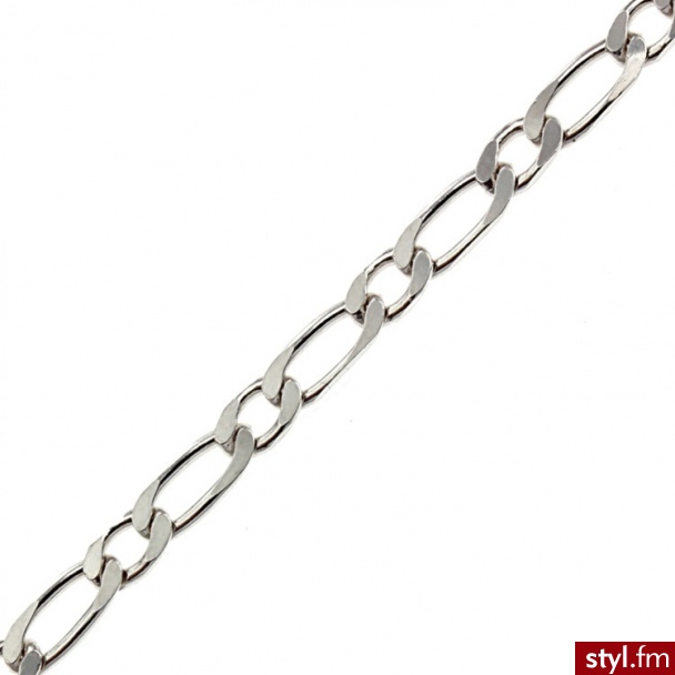 Srebrny Łańcuszek Figaro 1 + 1; 45 cm; szerokość 3 mm CDI-ŁAŃ-0028 - Łańcuszki Biżuteria Moda