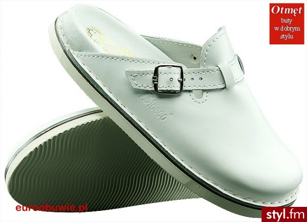 OTMĘT Klapki Męskie Profilaktyczne OT-106-SP-B Białe - Klapki Buty Moda