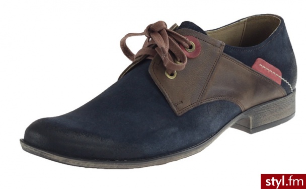 Domeno Półbuty 2263 Granatowe RN126 - Półbuty Buty Moda