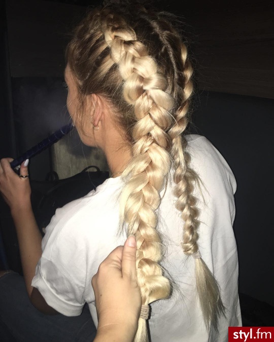 Blond Warkocze Proste Na co dzień Długie Fryzury
