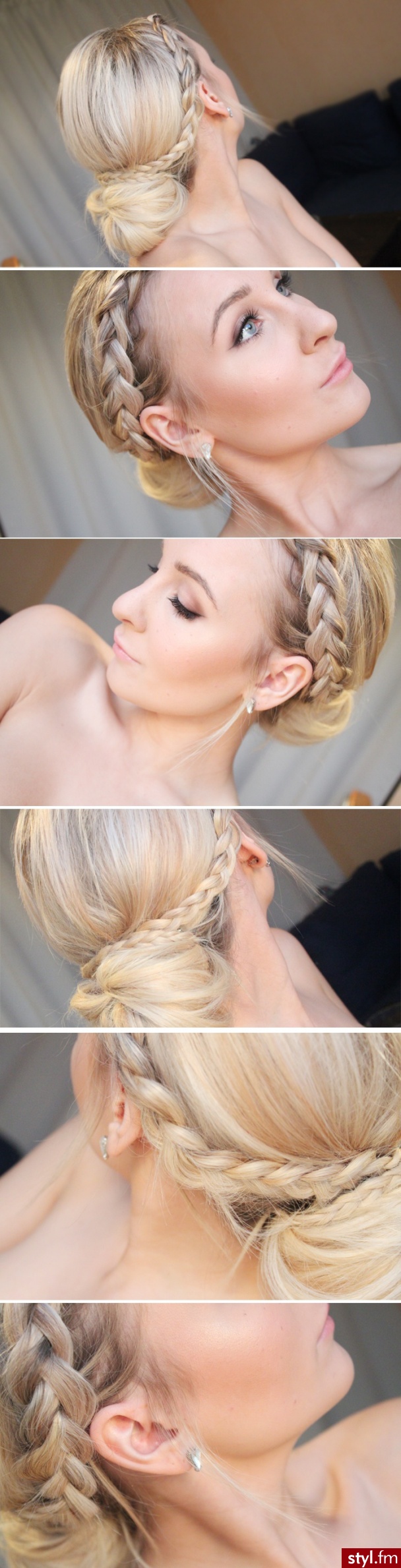 Blond Warkocze Proste Na co dzień Krótkie Fryzury