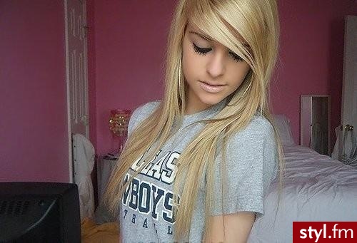 Blond Rozpuszczone Proste Na co dzień Długie Fryzury