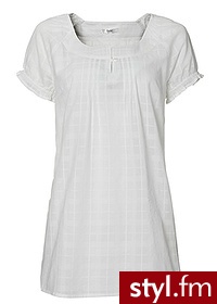 Bonprix Tunika z krótkim rękawem biały 953373_18275 Biały - Tuniki Ciuchy Moda