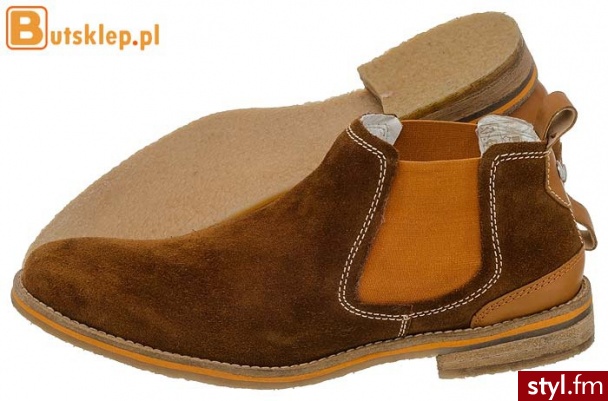 MUSTANG BUTY MĘSKIE PÓŁBUTY (32A011) Wizytowe Odcienie beżu i brązu - Półbuty Buty Moda