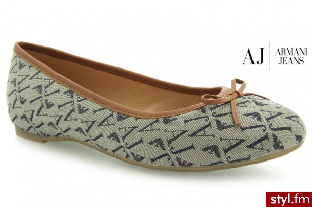 Armani Jeans T5528 J4 BLUE - Balerinki Buty Moda