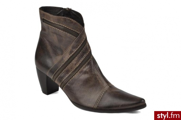 Perlato PÓŁBUTY I BOTKI AGNES BY PERLATO (Brązowy) - Botki Buty Moda