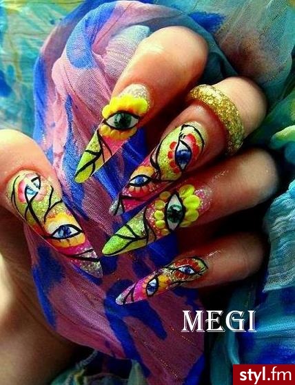 na konkurs pt\"Eye Flower\",bez miejsca,pierścionek z żelu. - Paznokcie