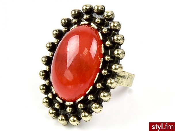 Iloko PIERŚCIONEK VINTAGE RED - Pierścionki Biżuteria Moda